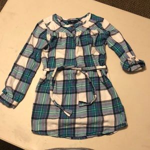 Gapkids size small (6-7), belted flannel tunic.